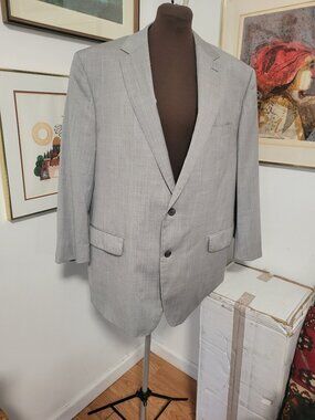 Paul Betenly Light Grey Wool Blazer JAcket Size 48R